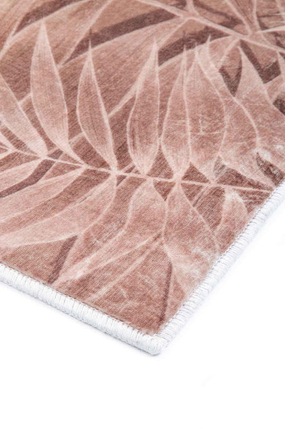 Moderner Teppich mit Palmenblatt-Muster – Beige Naturteppich für Wohnzimmer & Schlafzimmer