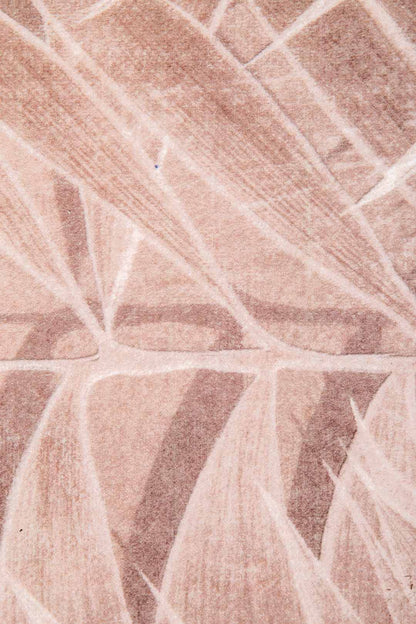 Moderner Teppich mit Palmenblatt-Muster – Beige Naturteppich für Wohnzimmer & Schlafzimmer