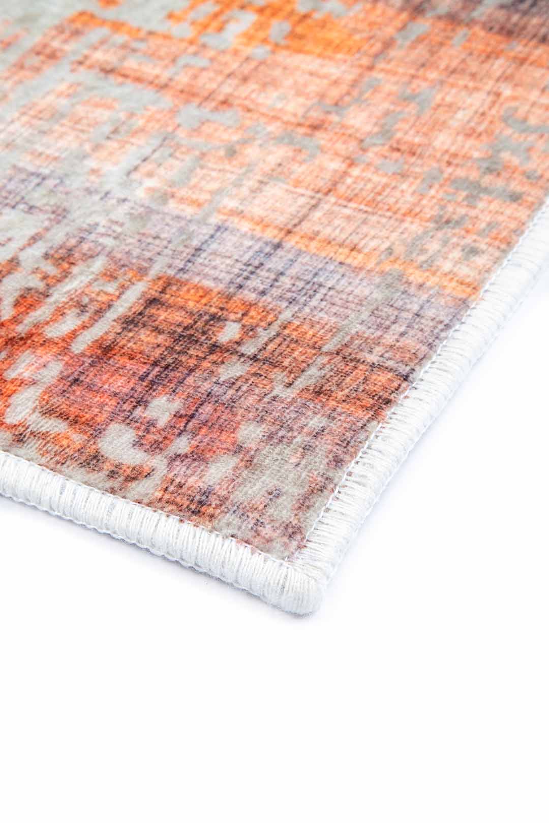 Designerteppich Blau Beige – Moderner Teppich mit Linienmuster im Used-Look