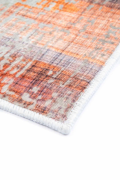 Designerteppich Blau Beige – Moderner Teppich mit Linienmuster im Used-Look