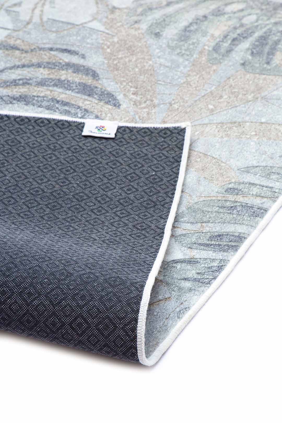 Moderner Teppich mit Blättermuster – Beige Grau Wohnzimmer Teppich