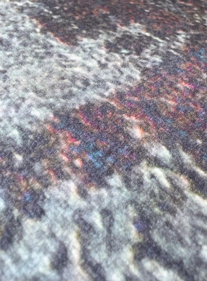 Moderner Teppich Grau Blau Braun – Abstraktes Design mit Struktur-Effekt