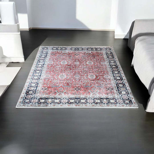 Orientteppich Klassisch Rot Blau – Persischer Vintage-Stil für Wohnzimmer