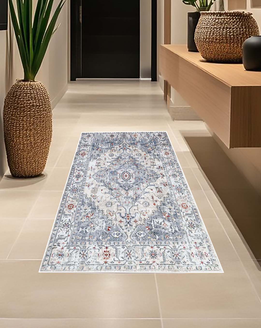 Neuer, weicher und glänzender Vintage-Teppich in Beige von Walaa 