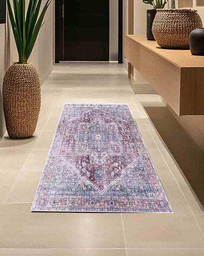 Hend vintage sötétvörös puha és fényes szőnyeg 